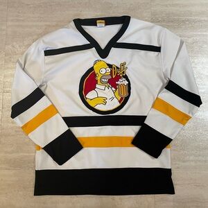 VINTAGE 2005 Homer Simpson hockey jersey, Homer with Duff beer